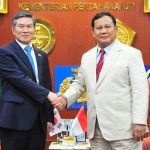 Menteri Pertahanan (Menhan) Prabowo Subianto menerima kunjungan kehormatan Menteri Pertahanan Republik Korea Jenderal (Pur) H. E. Jeong Kyeongdoo di Kantor Kemhan, Jakarta Pusat. FotoDok. Humas Setjen Kemhan