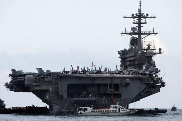 Kapal induk bertenaga nuklir Amerika Serikat, USS Theodore Roosevelt. Foto/REUTERS