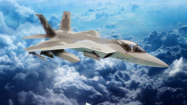 Pesawat tempur KF-X/IF-X yang dikembangkan oleh Korea Selatan dan Indonesia. (Dok. PT Dirgantara Indonesia)