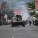 Brigade Infanteri (Brigif) 4 Marinir/BS menggelar latihan Operasi Pertempuran Kota di Teluk Betung, Bandar Lampung, Minggu (29/11/2020). Foto/Pen Kormar