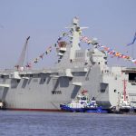 China's third Type 075 amphibious assault ship was launched from the Hudong-Zhonghua Shipyard in Shanghai on January 29, 2021 (Picture souce: Global Times/Yang Hui)