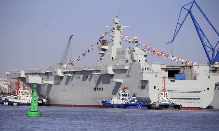 China's third Type 075 amphibious assault ship was launched from the Hudong-Zhonghua Shipyard in Shanghai on January 29, 2021 (Picture souce: Global Times/Yang Hui)