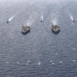 Dua armada kapal induk AS beraksi di Laut China Selatan. Foto/zee5.com