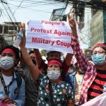 Demo menentang kudeta militer di Myanmar. ©Reuters/Stringer