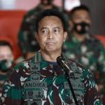 Kepala Staf TNI Angkatan Darat (KSAD) Jenderal TNI Andika Perkasa saat jumpa pers di Mabes TNI AD, Jakarta. (CNN Indonesia/Andry Novelino)