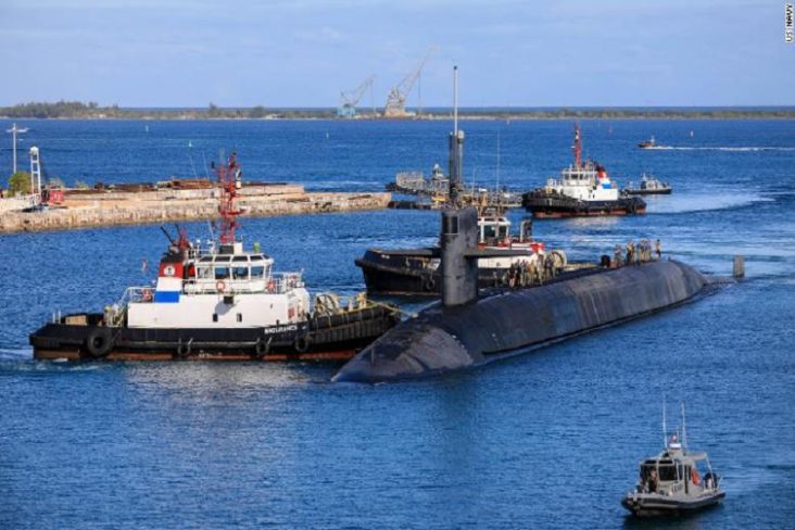 USS Nevada, kapal selam pembawa puluhan hulu ledak nuklir AS sempat muncul di dekat Taiwan pekan lalu. Foto/US Navy