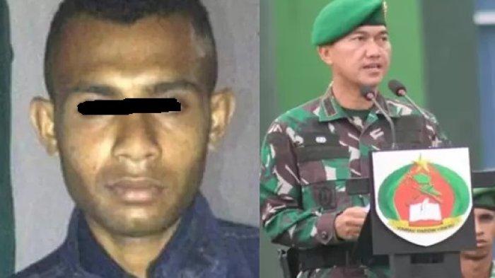 KOLASE/TRIBUN MEDAN Anggota TNI AD di Manokwari bernama Praka Dirk Rian Bayoa (DRB) (kiri) bacok kepala komandan TNI Letkol Inf Tamami (kanan) seusai apel pagi.