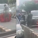 TikTok @mrdn12 Viral sebuah video yang menunjukkan sebuah mobil nekat terobos jalur busway atau Transjakarta, berujung diadang oleh anggota TNI.